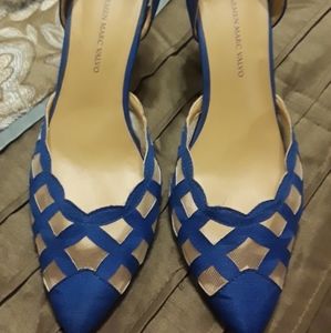 Sling back womans heels cobalt blue